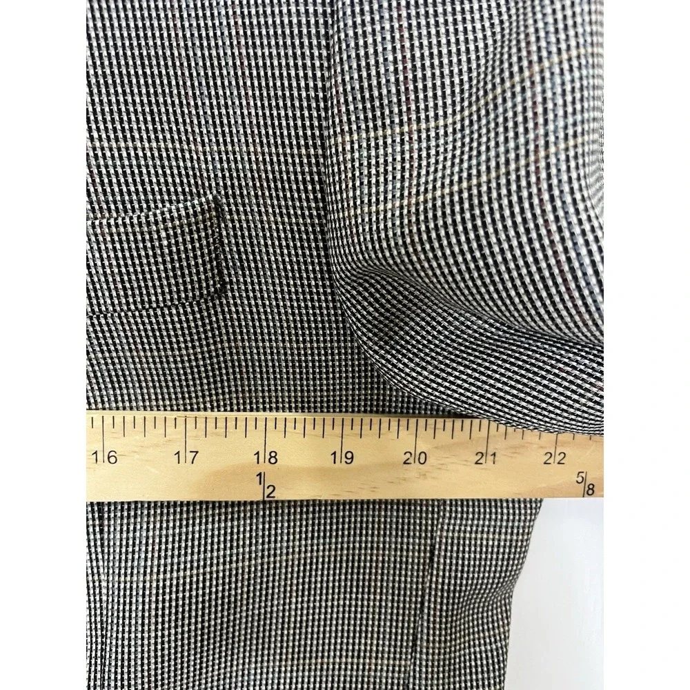 Lauren Ralph Lauren Mens Grey Micro Check Two Button Sport Coat Blazer‎ 42R